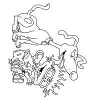 A coloring page of the rugrats